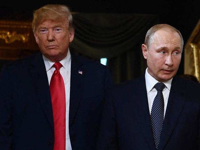 US President Donald Trump and Russian President Vladimir Putin, pictured in 2018, are yet to talk by phone in an effort to end the war with Ukraine. Picture: AFP