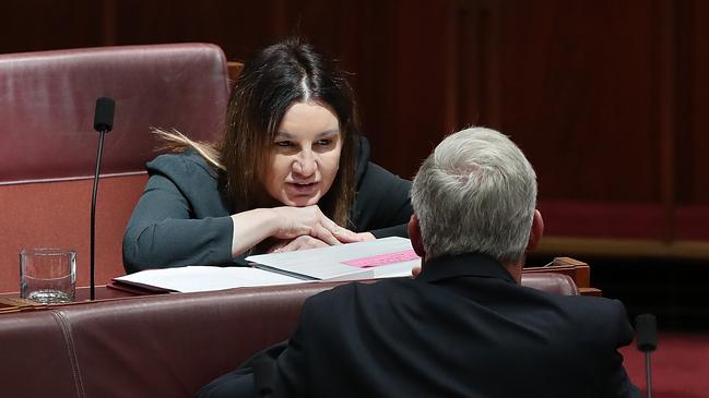 Jacqui Lambie in the Senate Chamber at Parliament House in Canberra. Picture: Kym Smith