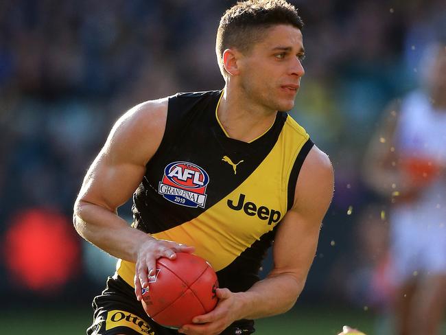 Dion Prestia of the Tigers in action during the 2019 AFL Grand Final match between the Richmond Tigers and the GWS Giants at the MCG on September 28, 2019 in Melbourne, Australia. Picture: Mark Stewart