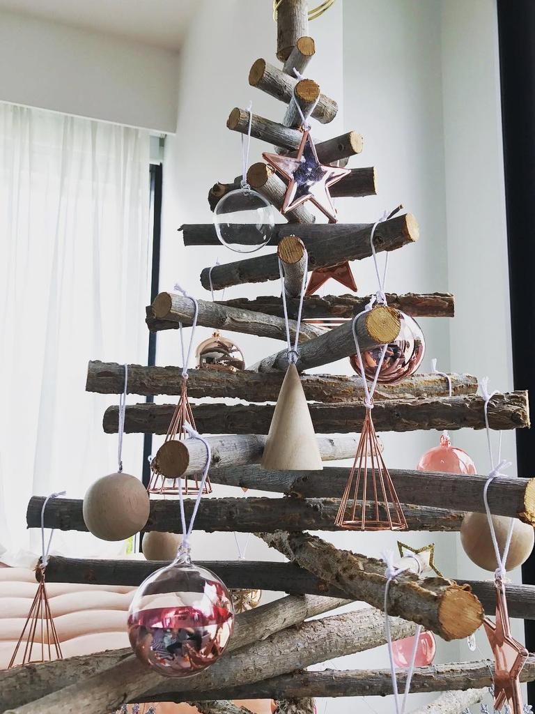 The Judd family tree is made from recycled wood by furniture designer Greg Hatton. Picture: Instagram.