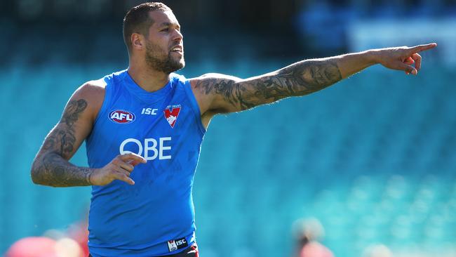 Lance Franklin at Sydney training at the SCG. Picture: Phil Hillyard