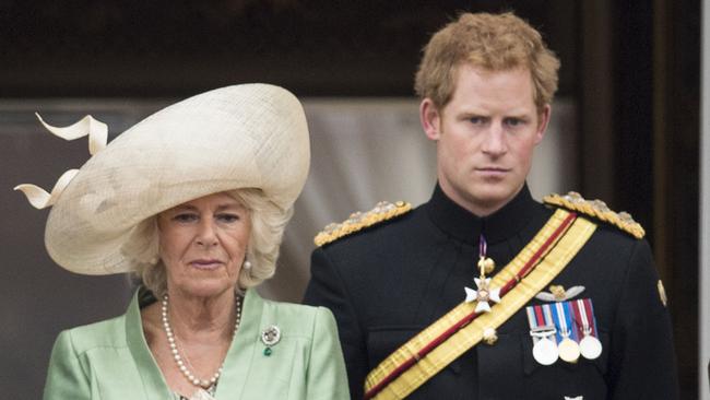 Queen Consort Camilla and Prince Harry.