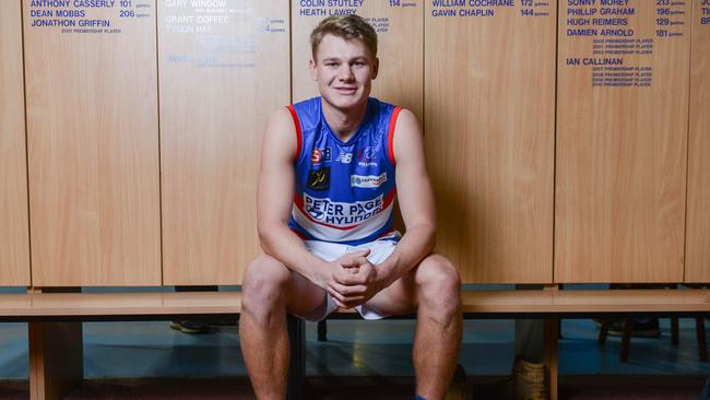 Central District footballer Aaron Nietschke has returned to the Dogs after three years ruined by three knee reconstructions. Picture: Brenton Edwards