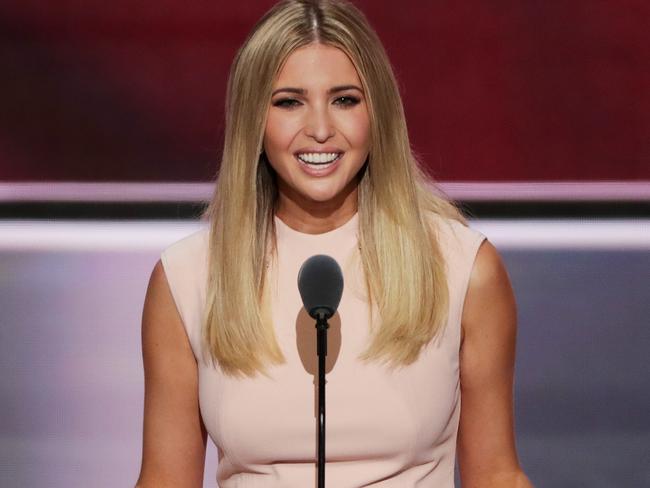 CLEVELAND, OH - JULY 21: Ivanka Trump delivers a speech during the evening session on the fourth day of the Republican National Convention on July 21, 2016 at the Quicken Loans Arena in Cleveland, Ohio. Republican presidential candidate Donald Trump received the number of votes needed to secure the party's nomination. An estimated 50,000 people are expected in Cleveland, including hundreds of protesters and members of the media. The four-day Republican National Convention kicked off on July 18. (Photo by Alex Wong/Getty Images)