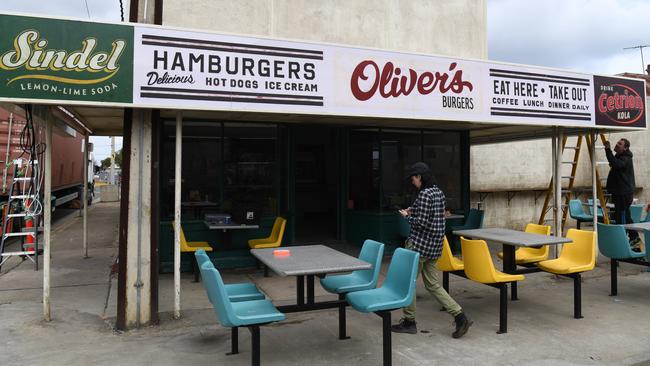 Temporary shopfronts are set up in Port Adelaide. Picture: Tricia Watkinson