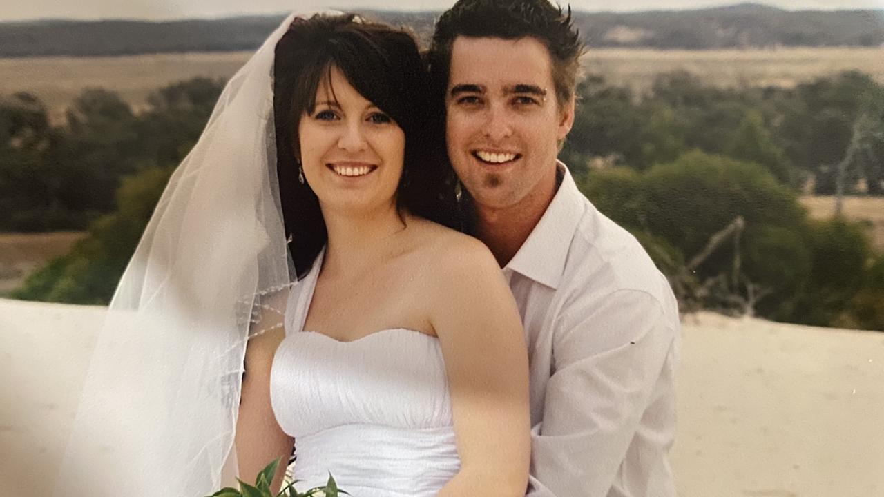 Tamara and Brendan Allender married seven years after they started go out in high school. Picture: Supplied