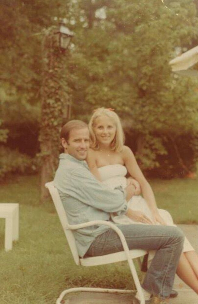 A young Joe and Jill Biden. Picture: Twitter