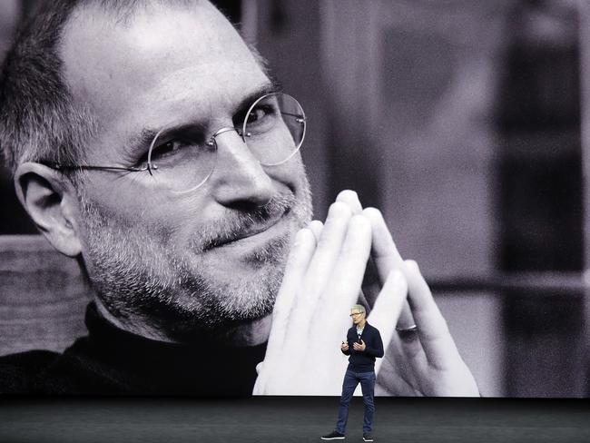 Apple CEO Tim Cook kicks off the event for a new product announcement at the Steve Jobs Theatre on the new Apple campus in Cupertino, California. Picture: AP