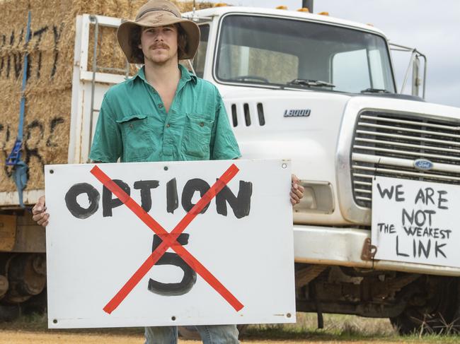 NEWS: TRACTOR RALLY St ArnaudSt Arnaud community rally together to protest powerlines being built on their farms. Community members drive their trucks and tractors down the main street of town to the town hall.Organiser Jason Barratt.PICTURED: Bill BaldwinPICTURE: ZOE PHILLIPS