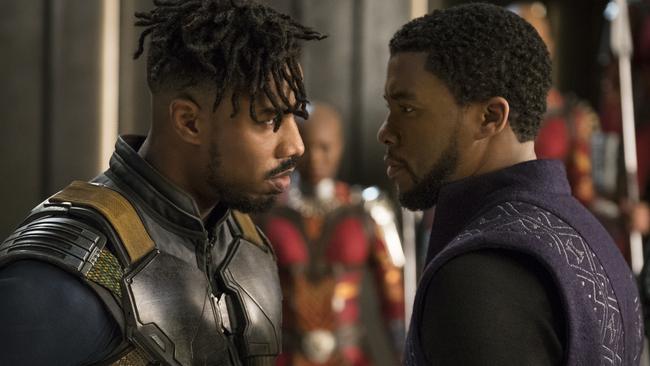 Damn. Michael B. Jordan is really rocking that hair. (Matt Kennedy/Marvel Studios-Disney via AP)