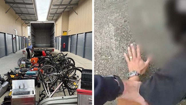 Dramatic arrest after police allegedly bust serial thief with haul of bikes, power tools and animals