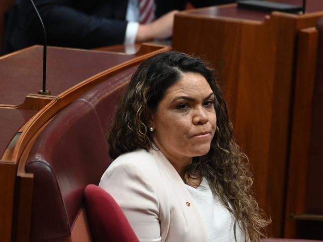 Senator Jacinta Nampijinpa Price in the senate at Parliament House in Canberra. Picture: Martin Ollman