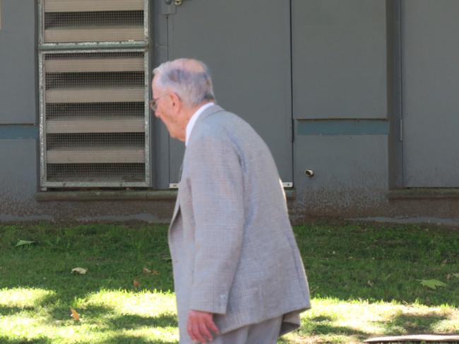 Peter Mervyn Samuel, 92, of Chain Valley Bay leaving Wyong Local Court charged with one count of indecently assaulting a boy, 11, in 1971. Picture: supplied