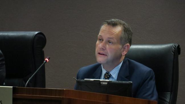 Dubbo mayor Ben Shields at the May 24, 2021 meeting of council. Picture: Ryan Young