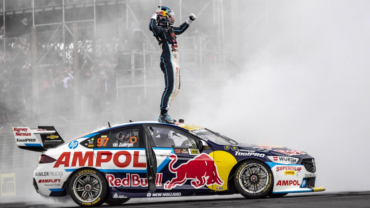 New Zealand driver Shane van Gisbergen wins and emotional ITM Auckland SuperSprint winning the round and the Jason Richards Trophy today during event 10 of the Repco Supercars Championship, Pukekohe, Auckland, New Zealand. 11 Sep 2022 Picture: Edge Photographics