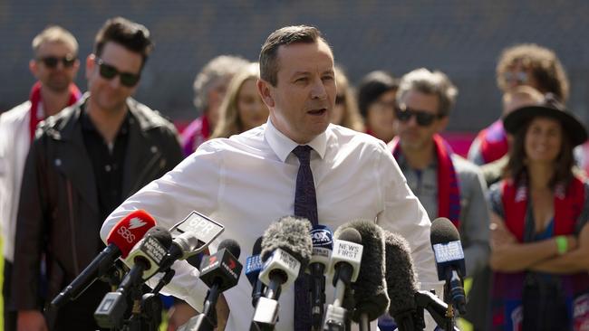 WA Premier Mark McGowan at Optus Stadium in September. Picture: Getty Images