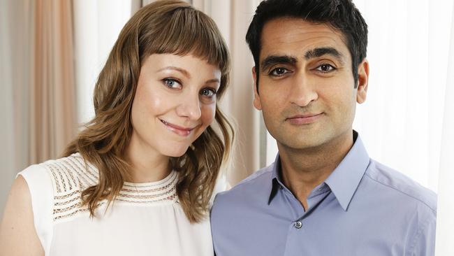 Emily V. Gordon and Kumail Nanjiani were in Sydney to promote their film The Big Sick. Picture: Justin Lloyd.