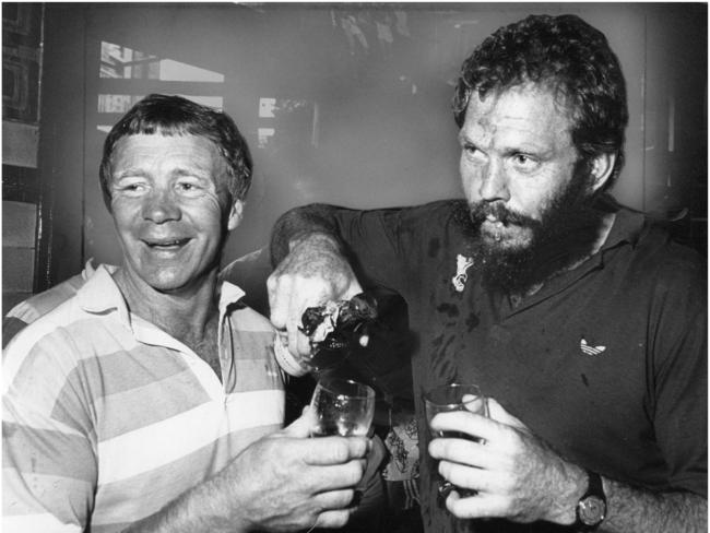 Bob Fulton with Manly teammate ‘Crusher’ Cleal.