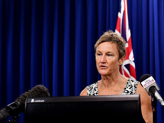 NT Children's Commissioner Colleen Gwynne, addresses the media following the report from the internal review into the alleged rape of the toddler in Tennant Creek, NT.Picture: Justin Kennedy