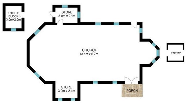 The building’s layout.