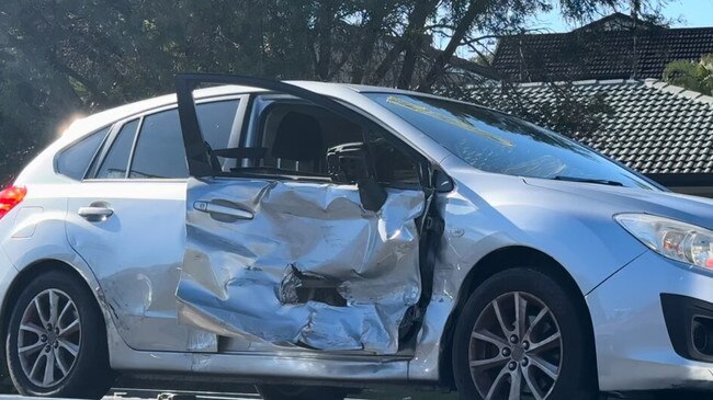 Three hospitalised in crash at Cotlew Street, Ashmore. Picture: Supplied.