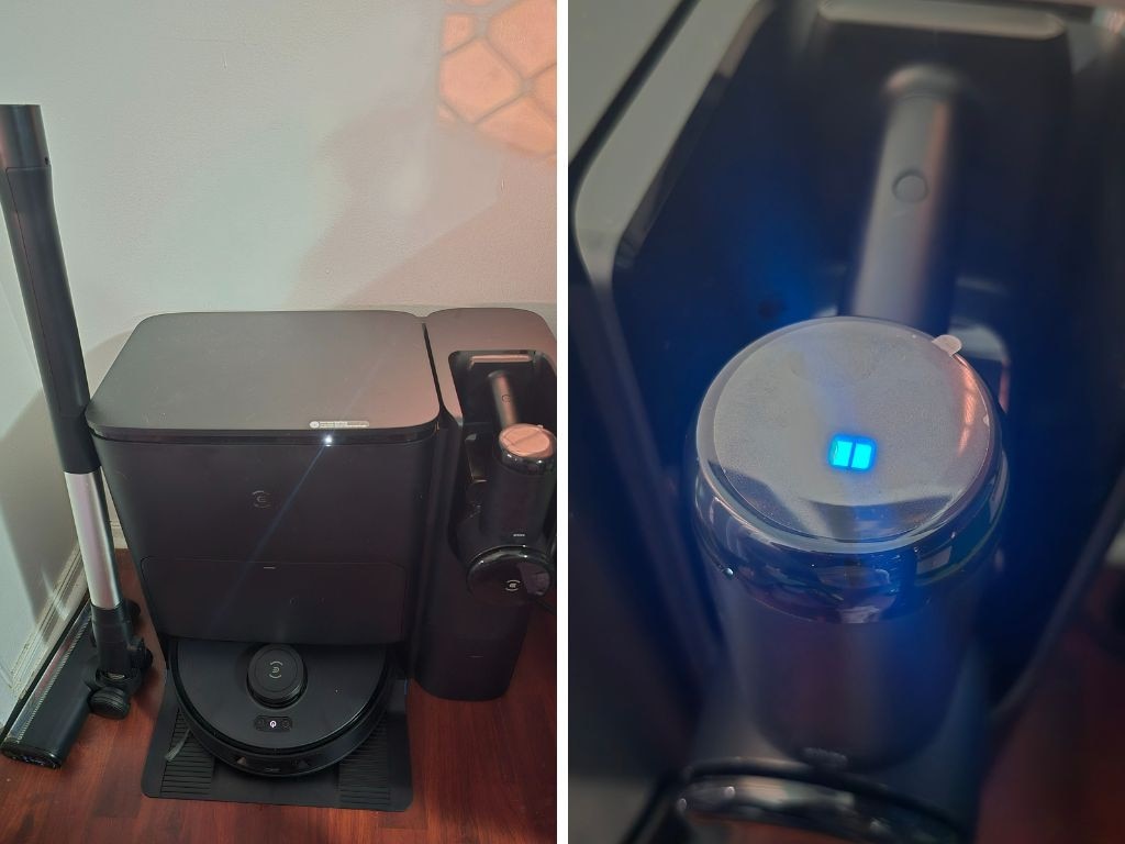 The new Ecovacs gadget self-empties, auto refills, self washes and dries, and charges both vacuums at once. Picture: Tahnee-Jae Lopez-Vito/news.com.au.