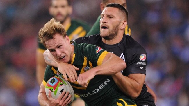 Daly Cherry-Evans in action for the Kangaroos against New Zealand in 2014.