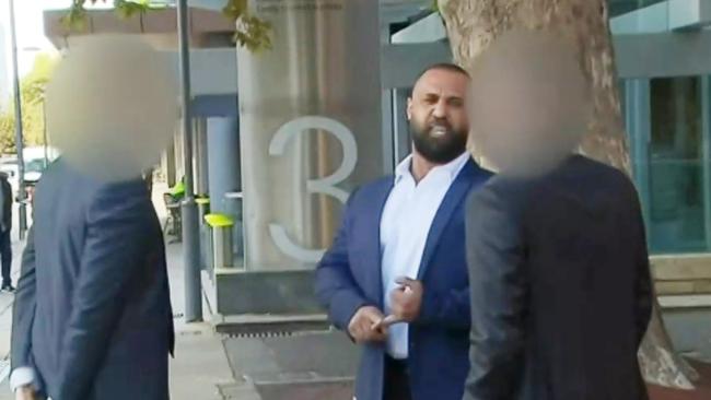 Brothers Ahmed, Sajad and Ali Al-Mansoury confronted the detectives who arrested them. Picture: 7NEWS Adelaide