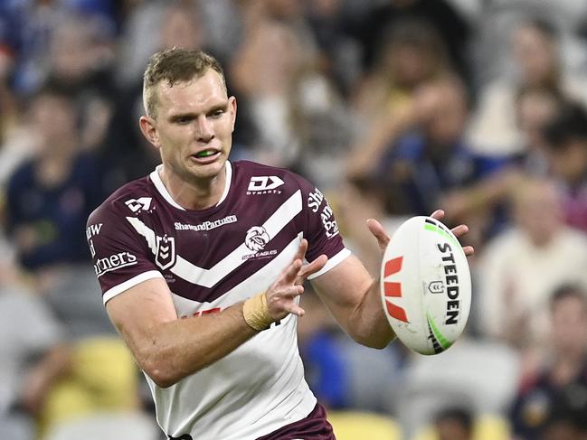 Tom Trbojevic put his hand up to replace Latrell Mitchell with a solid performance at centre i nhis return from injury. Picture: Getty Images