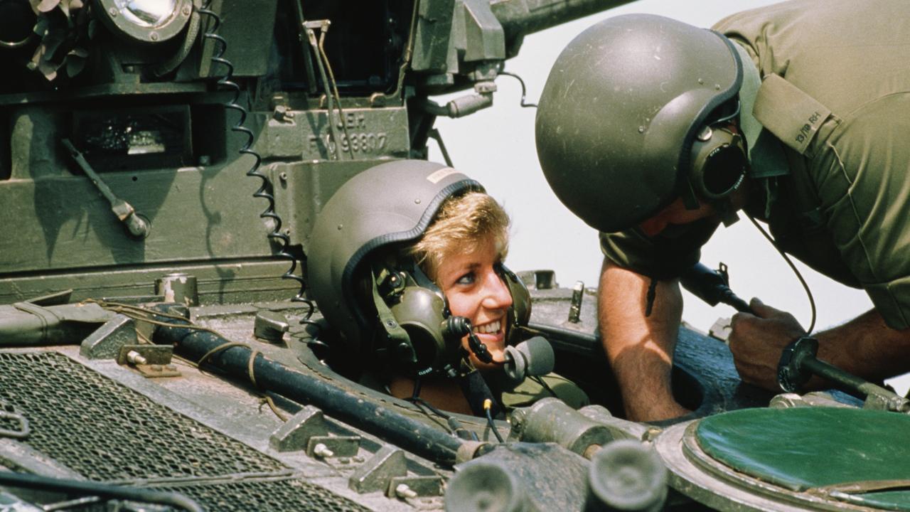 Diana driving an armoured vehicle with the Royal Hampshire Regiment at Tidworth, Hampshire, 23rd June 1988. Picture: Jayne Fincher/Princess Diana Archive/Getty Images