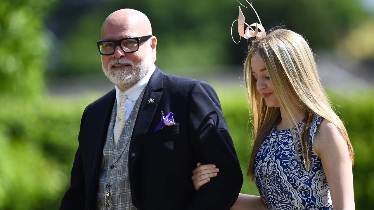 Kate Middleton’s uncle, Gary Goldsmith, with his daughter at the wedding of Pippa Middleton. Picture: AFP / Justin Tallis