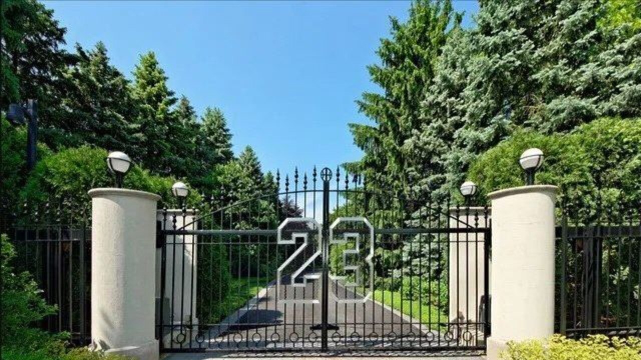 Jordan’s longtime jersey number appears on the gates of the property. Picture: Realtor