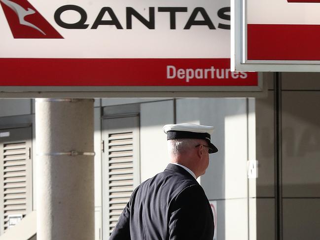 QANTAS pilots and staff at Brisbane airport. Photographer: Liam Kidston.