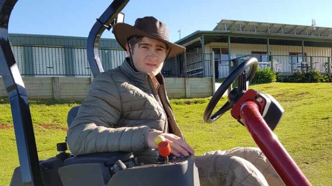 Samuel Treloar, 19, is coping much better with his mental health struggles and is currently working at the Maleny Golf Club.