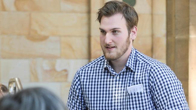 Marcus Cappo leaves the Adelaide Magistrates Court where he is facing child sexual exploitation charges. Picture: NCA NewsWire / Brenton Edwards