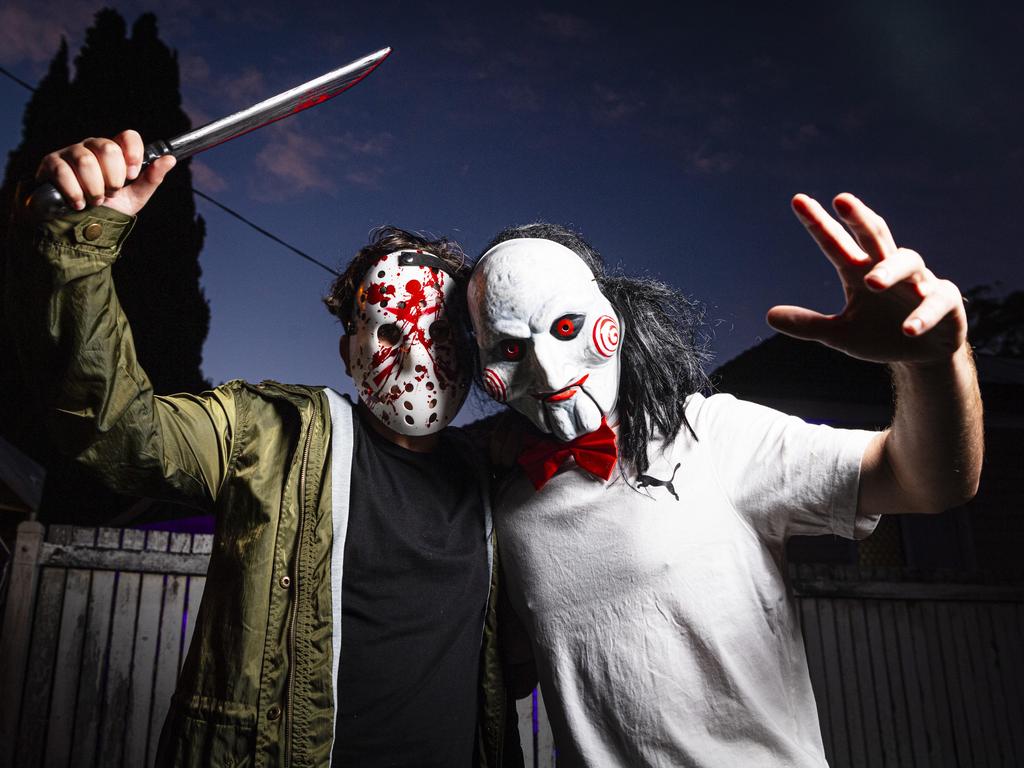 Khye Lamb (left) and Tyrone Bland on Halloween, Thursday, October 31, 2024. Picture: Kevin Farmer