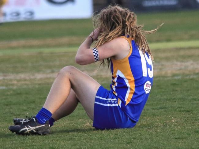 Evan Pickering after the grand final loss. Picture: Davis Harrigan