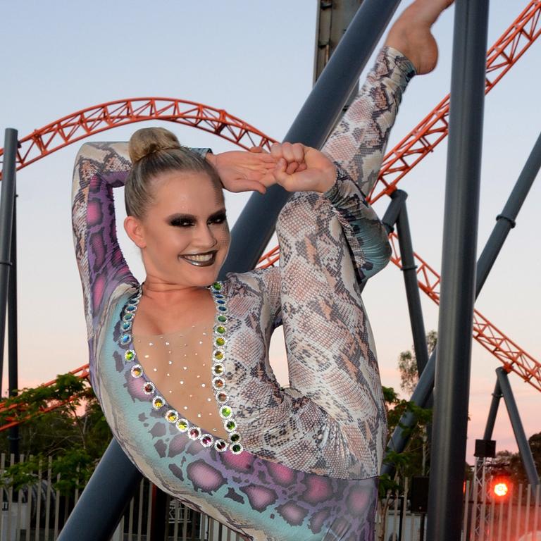 Sienna Tupaea-Smith at opening of Steel Taipan ride, Dreamworld. Picture: Regina King