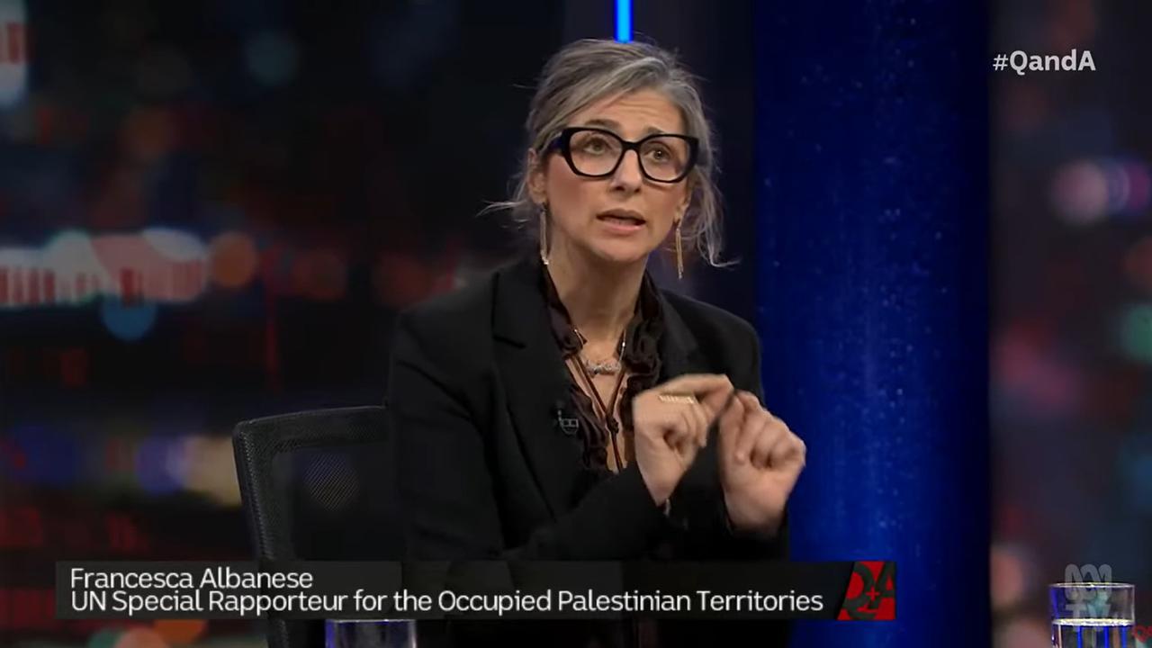 UN Special Rapporteur for the Occupied Palestinian Territories Francesca Albanese. Picture: Supplied