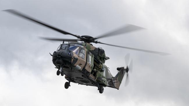 An Australian Army MRH-90 Taipan helicopter from 6th Aviation Regiment on a counter-terrorism training exercise.