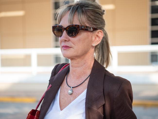 North Australian Aboriginal Justice Agency chief executive Priscilla Atkins leaves the Federal Court where she is suing NAAJA over an employment dispute.Picture: Pema Tamang Pakhrin