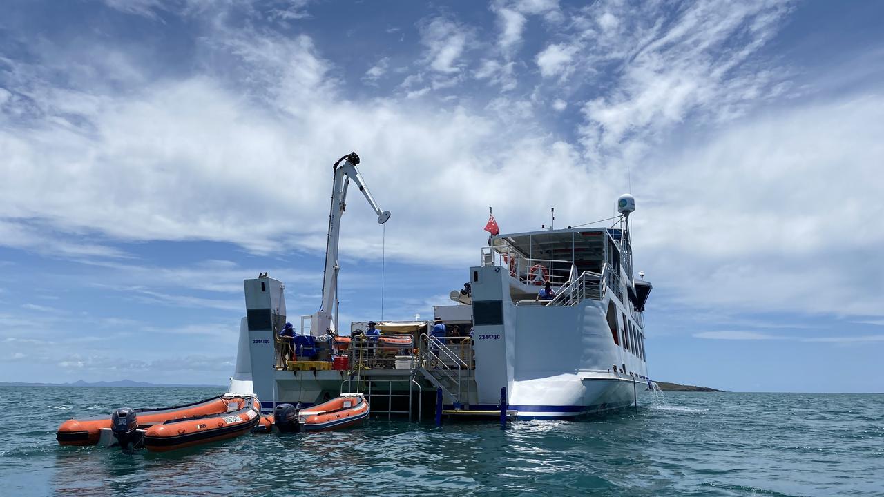 Marine experts work with Woppaburra people at North Keppel Island on