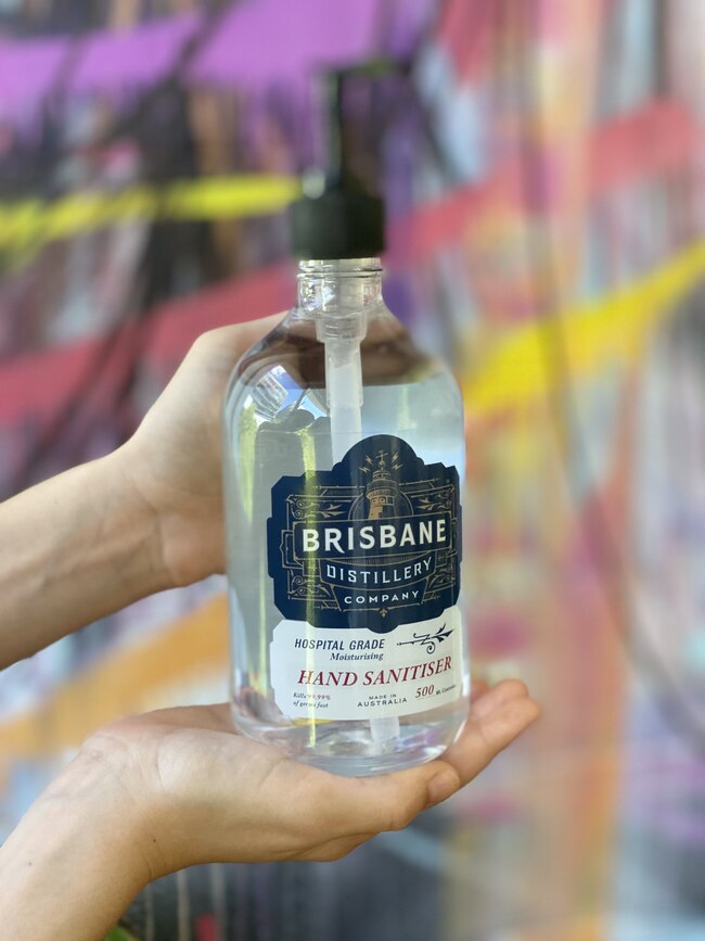 Brisbane Distillery hand sanitiser. Image supplied