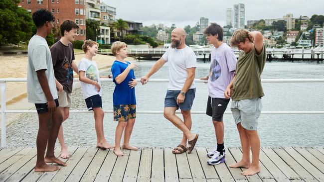 Cranbrook boarders at Murray Rose Pool, a tidal enclosure at Redleaf Beach in Cranbrook School’s backyard.