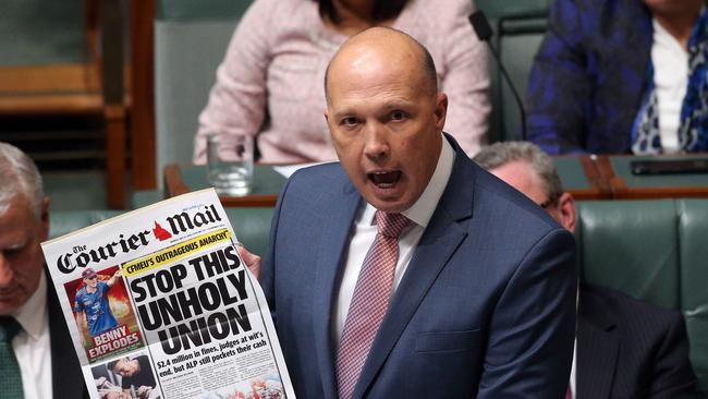 The Minister for Immigration and Border Protection Peter Dutton during Question Time in the House of Representatives in Parliament House Canberra.Picture Gary Ramage