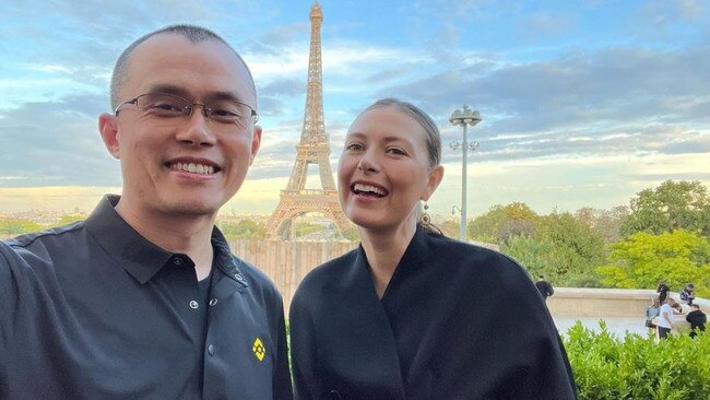 Binance Co-Founder and CEO Changpeng Zhao with Maria Sharapova in 2022. Picture: Instagram