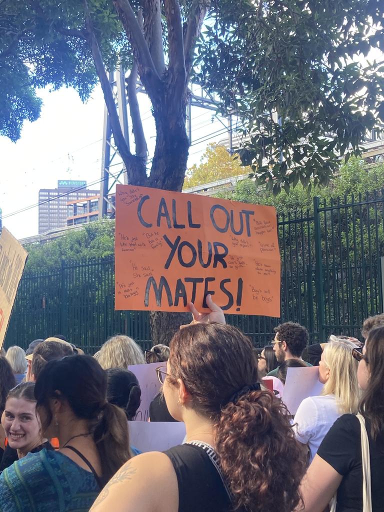 Many had signs at the event. Picture: news.com.au/Riah Matthews