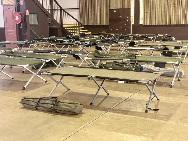 Foskey's Pavilion is being used to house Borroloola evacuees as tropical cyclone Megan nears the NT coastline. Picture: Sierra Haigh