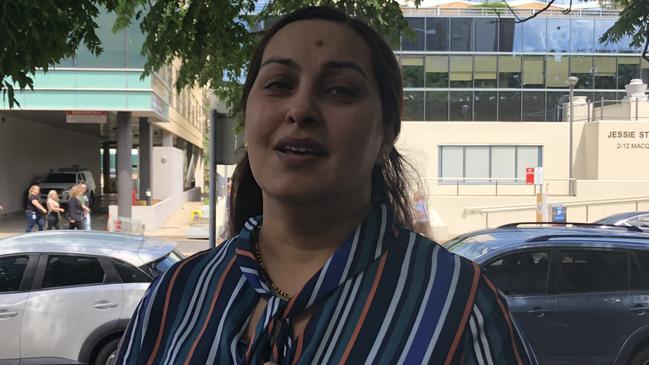 Pooja Sharma outside Parramatta District Court on Friday.