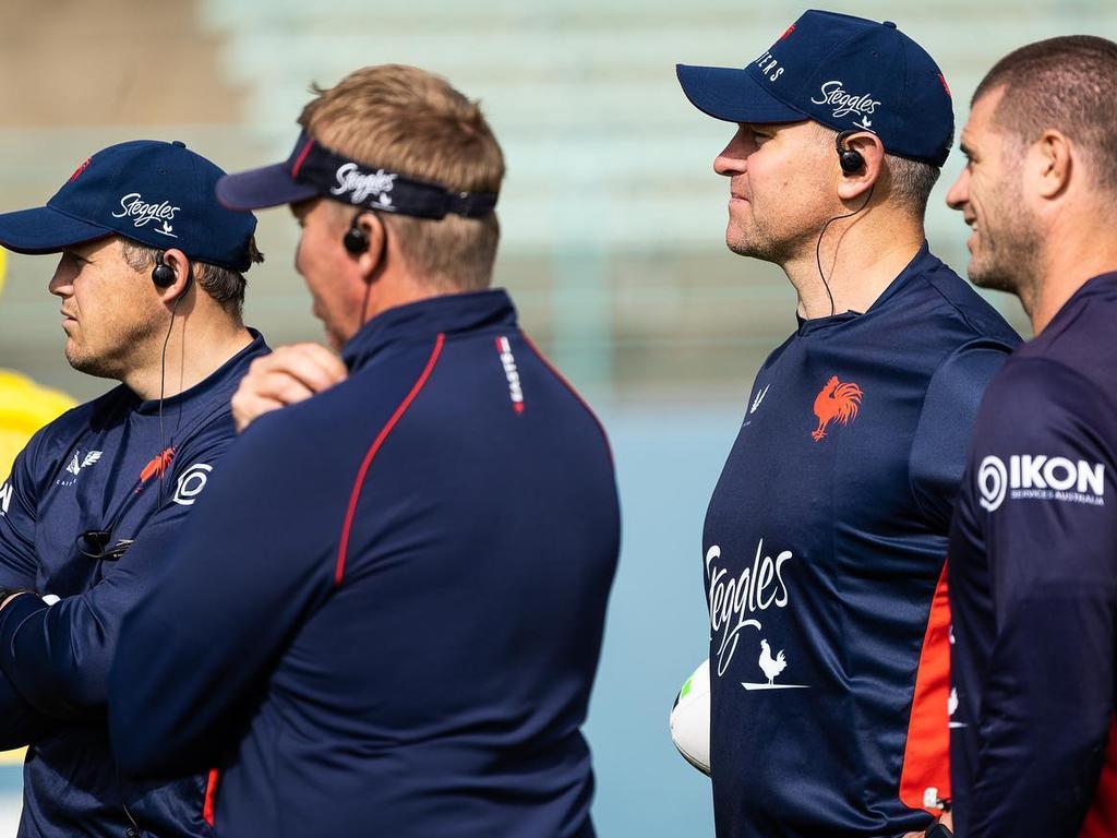 New Roosters coaching staff members Brett Morris and Jason Ryles.